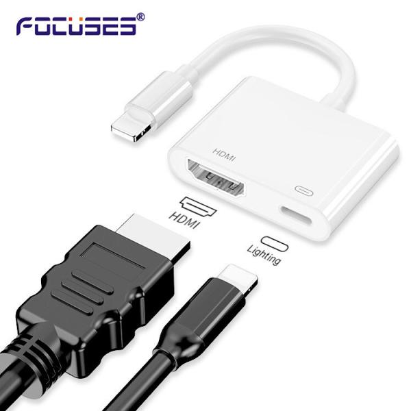 FOCUSES 0.5M 2 In 1 Lightning Adapter 45g Lightning To HDMI Adapter