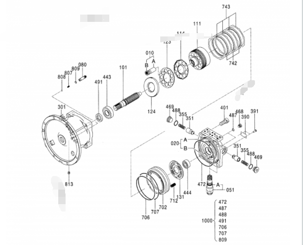Двигатель качания 4651137 M5X130 для экскаватора ZX670LC-6