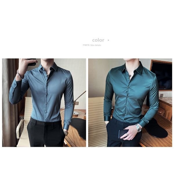 Knitted Long Sleeve Slim Fit Shirts For Men Popular Choice for Adults