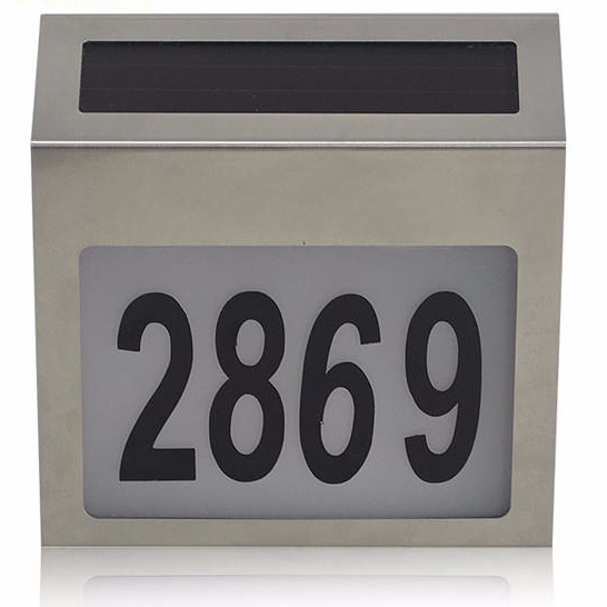 High Luminous Flux Solar Number Light Address Sign Doorplate Lighting for Outdoor Wall