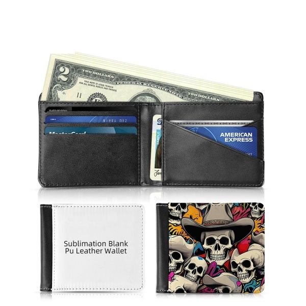 Double Sided Pu Leather Sublimation Wallet Blanks Personalized Wallet For Men