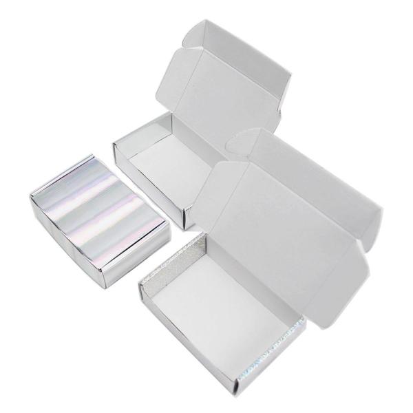 Luxury Full Color Printed Boxes Silver Laser Corrugated Cardboard Shipping Mailer Box