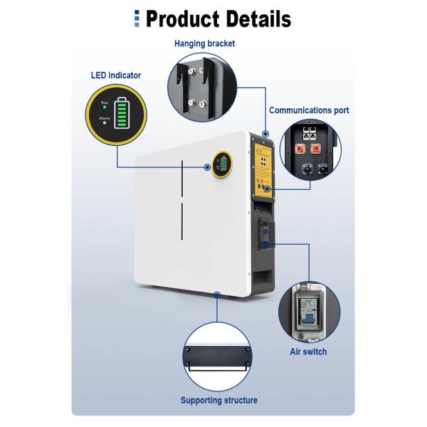 10240wh Wall Mount Lifepo4 Battery 51.2v 100ah Photovolta Energy Storage Lithium Battery