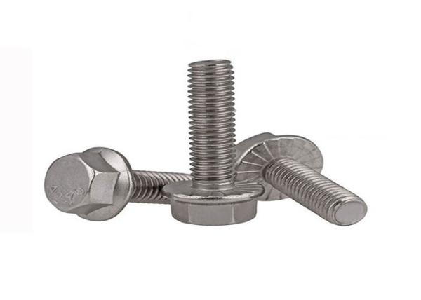 M8 Grade 4.8 8.8 Steel Nickel Plating Hex Serrated Flange Metal Bolt With Full Thread DIN6921