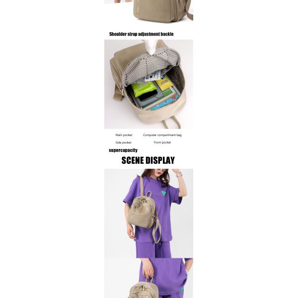 Fashion Vintage Nylon Shoulder Backpack Travel Rucksack Sling Notebook Bag For Women