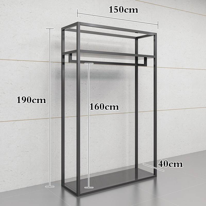 Wholesale Custom Logo Aluminum Clothing Organizer Display Stand with Metal Shelving Suit Display Stand