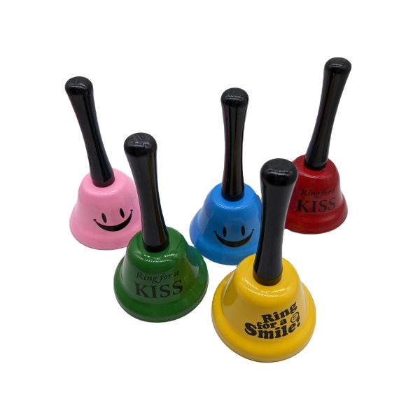 120g Custom Logo Handle Desk Bell Kiss Call Bell Cute Party Toy Ring for Hand Bell