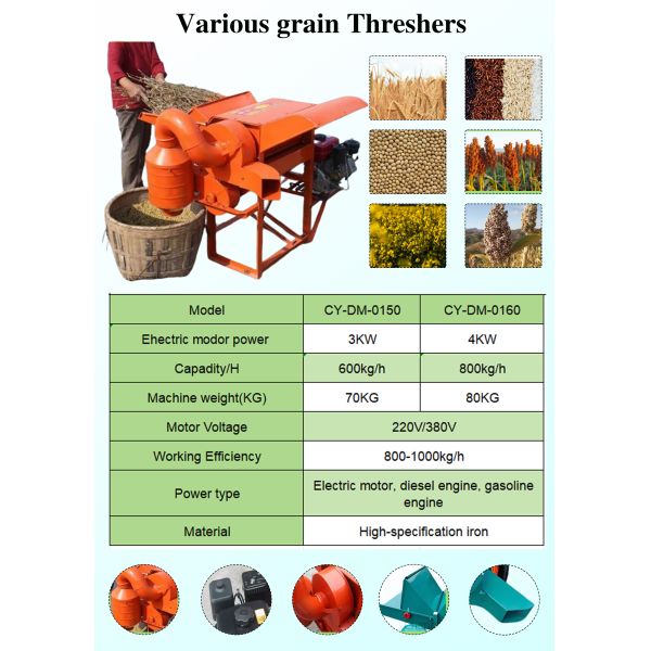 Durable Alloy Steel Multifunctional Thresher Grain Separation Processing Machine