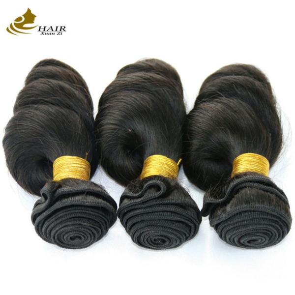 Natural Black Cambodian Virgin 16 Inch Brazilian Hair Loose Wave OEM