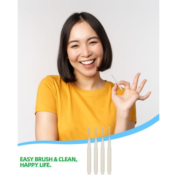 Interdental Brush Picks 80 PCS Braces Brush Disposable Toothpick White Colors