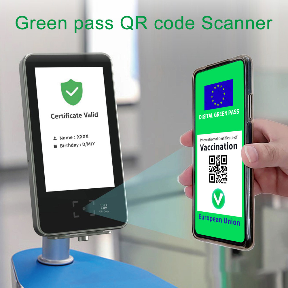 Приложение ЕС цифров C19 аттестует читателя кода блока развертки QR пропуска вакционного lettore блока развертки штрихкода паспорта QR зеленого