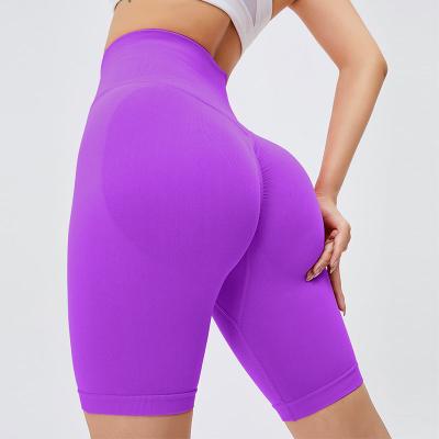 O short de ciclagem do Gym sem emenda da ioga Scrunch a extremidade levanta a cintura alta de nylon