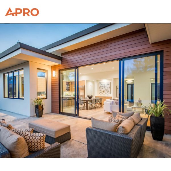 2.1m Tall Aluminum Sliding Doors With Key Lock And Stainless Steel Handle