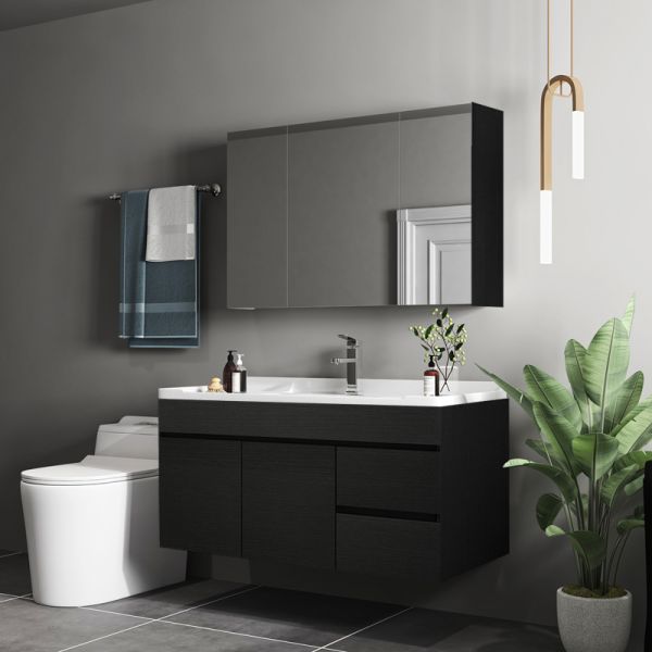 Modern MDF Sink Faucet Cabinet with Hardware Fitting and Mirror for Bathroom Vanities