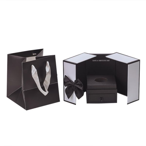 Ультрафиолетовое покрытие пользовательский дизайн логотипа Двухдверная картонная коробка для подарков на День Святого Валентина