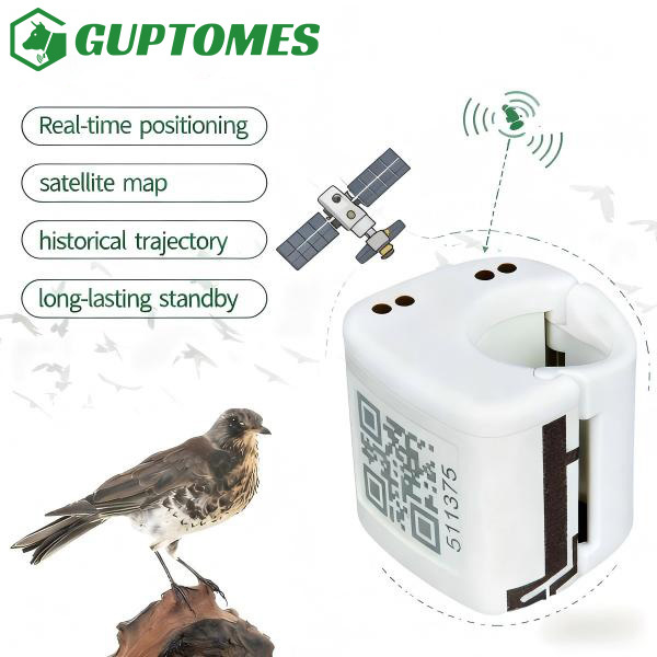 Localizador GPS pequeño e impermeable IP67 para aves, 5.4g ultraligero con doble método de carga