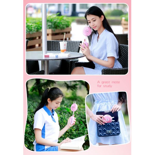 Foldable Rabbit Fan,portable mini handheld fan, usb charge mini table fan