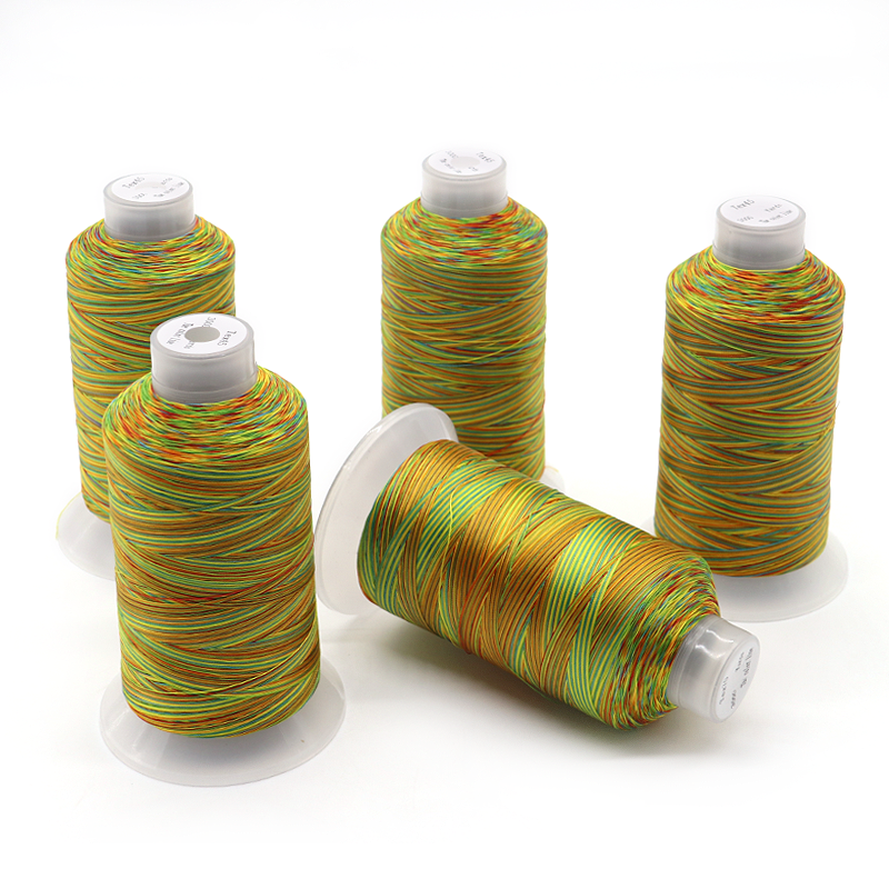 Радужная швейная нить из полиэстера 100% для перекрестного шва