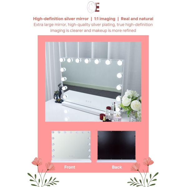 Compact Led Hollywood 10x Vanity Mirror Plexiglass Material