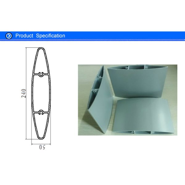 Anodized Aluminum Sun External Aluminium Louvres Blade With Oval Aerofoil  Shaped