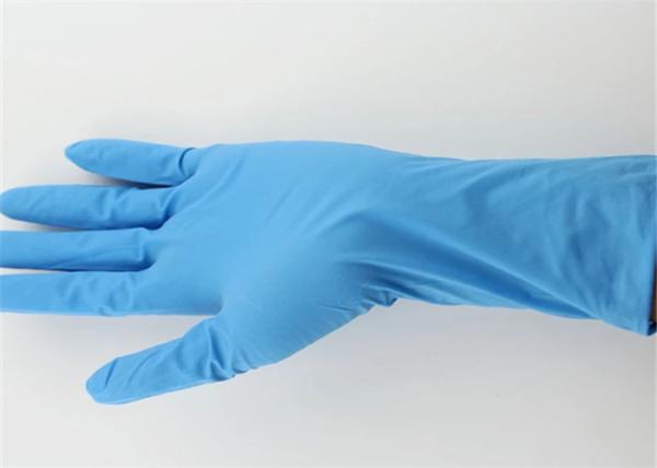 Blue Disposable Nitrile Gloves High Tensile Strength Multi Purpose No Chemical Residue