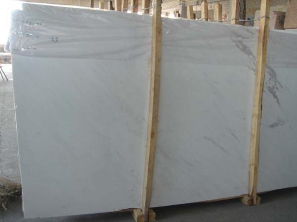 White Kitchen Marble Countertops And Backsplash , Huge Marble Tile Countertops