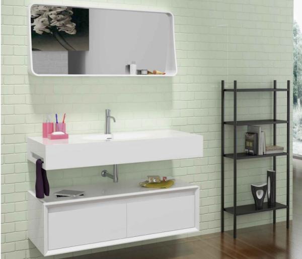 Wall Hung  Bathroom Furniture Cabinet White Corner Bathroom Sink