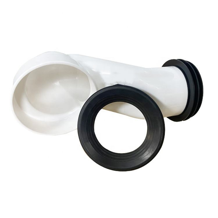 Modern White Plastic PP Toilet Pan Connection Pipe With Exhaust Elbow For Bathroom Fittings Connection Pipe