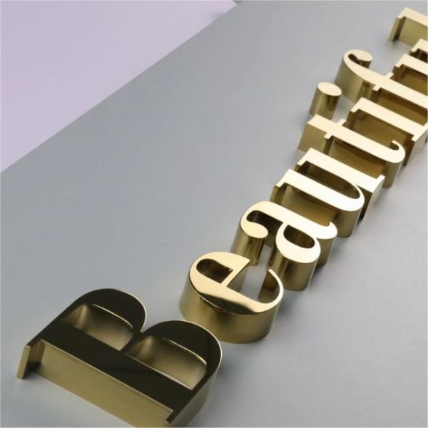 Company Lobby Polished 3D Metal Letters Stainless Steel Lettering Signage