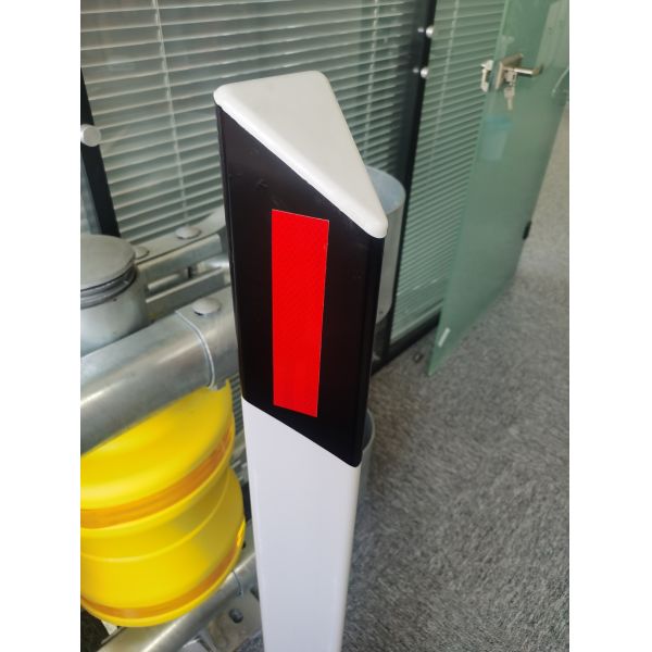 Beijing ROADSAFE PVC Triangle Pole Warning Flexible Reflective traffic guardrail road delineator post LOGO PVC bollard