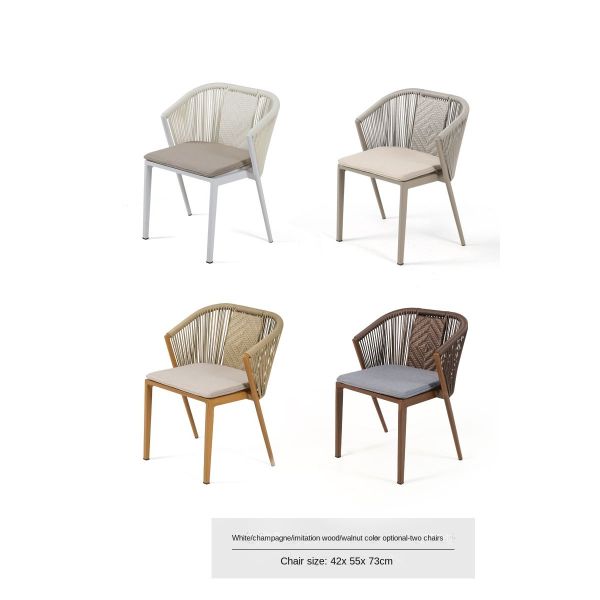 Soft Doll Cotton Cushion Contemporary Style 3Piece Outdoor Patio Table and Chair Set