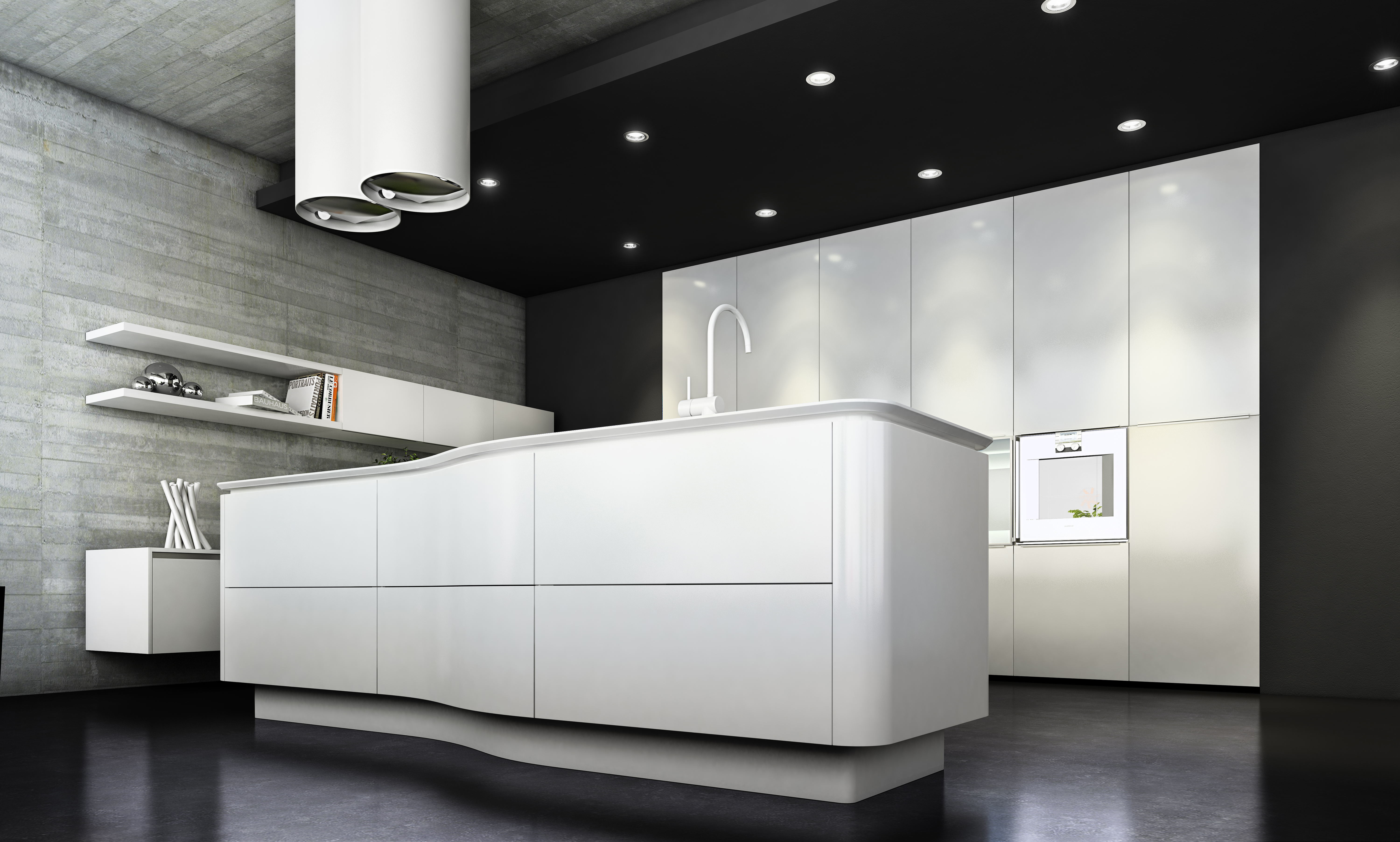 Flat Panel Door Residential Kitchen Cabinets Frankfurt Series OEM