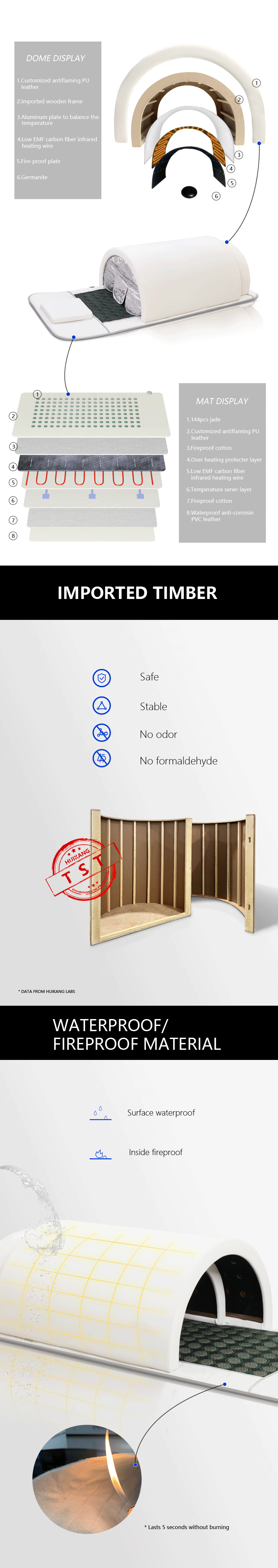 180 штук германия турмалина купол теплотерапия портативная инфракрасная сауна купол