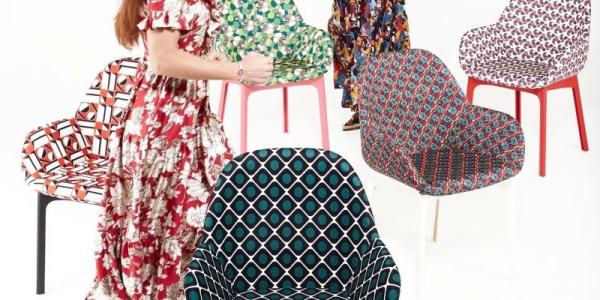 Clap Padded armchair / Clap Padded armchair - Fabric & plastic legs - Kartell