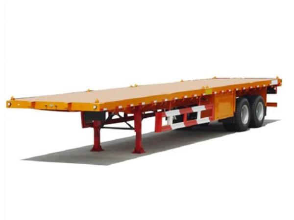 Two Axle Container Flatbed Semi Trailer With 1840mm Tread And 8t Grade