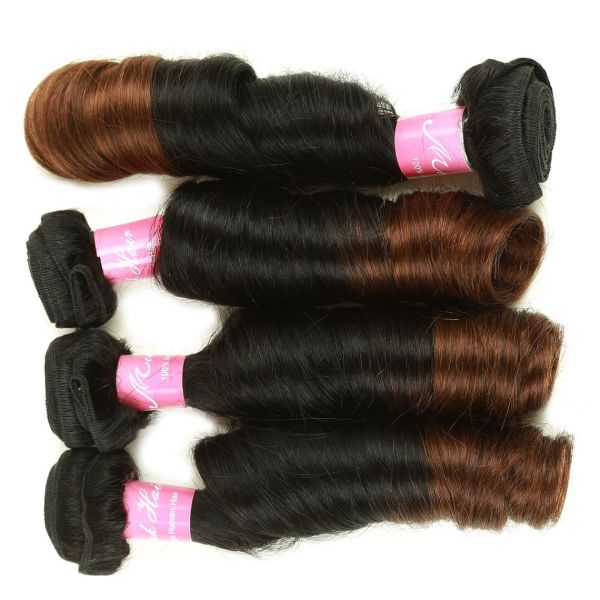 Funmi Hair Ombre Brazilian Hair Bundles Bouncy Curl Spring Curl 1B/4 Ombre Virgin Human Hair Weave