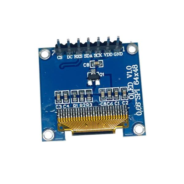 I2C SPI 0.66 インチ PMOLED ディスプレイ モジュール, PCBA 64x48 解像度, IC SSD1306 ドライブ