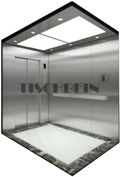 1000kg 1250kg 1600kg 0.5m/s  1.0m/s  1.5m/s Speed Hospital Elevator With Marble Floor Braille Button Deep Cabin