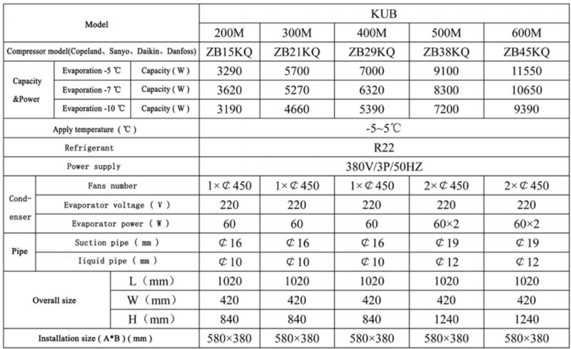 Блок переченя КУБ200/ЗБ15КК 2ХП Копеланд конденсируя для блока холодной комнаты плода на открытом воздухе конденсируя
