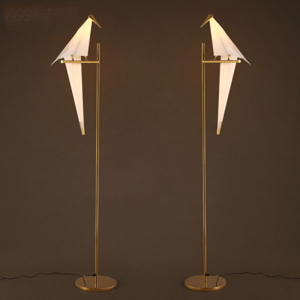 Art Deco Bird Paper Floor lamp Bedroom Studio living room lamp stand origami light(WH-MFL-21)
