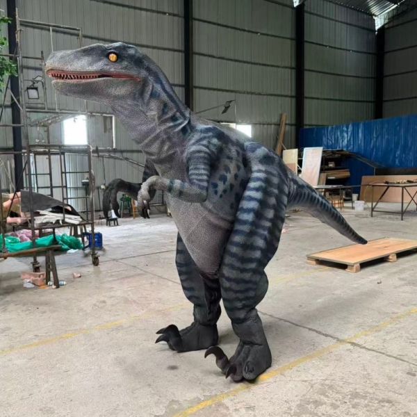 Theme Park Realistic Animatronic Dinosaur Costume Hidden Legs Velociraptor Costume