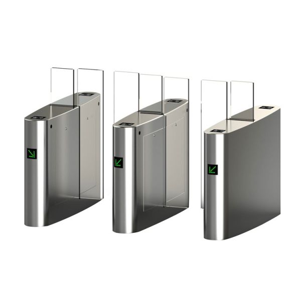 Waist Height Pedestrian Sliding Turnstile Gate with Clear Acrylic Panel and DC 24V Motor