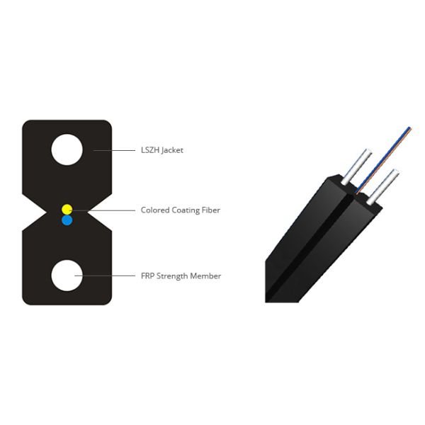 GJXH FTTH Indoor Fiber Optic Cable Zipcord Bow Type Drop Cable