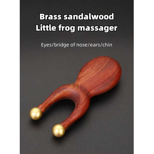 Body Healthcare Massage Function Brass Sandalwood Manual Acupressure Reflexology Massage Guasha Tool For Eye Nose Ear Care