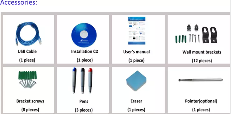 USB 82 Inch Movable Interactive Whiteboard CCC For Students