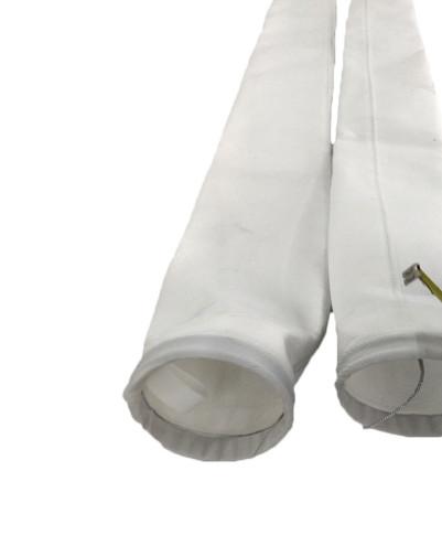 White Round Polyester Filter Bag 120 - 300mm Diameter With High Filtration Accuracy