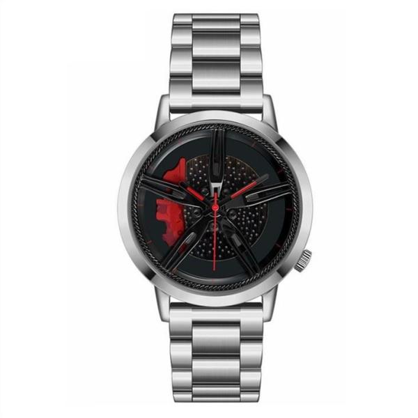 20mm Strap Stainless Steel Quartz Wrist Watch Skeleton Dial Male Steel ROHS