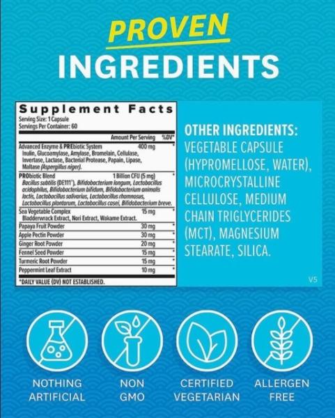 Digestive Enzymes And Bromelain Support Gut Health Probiotic Detox Supplement Capsules
