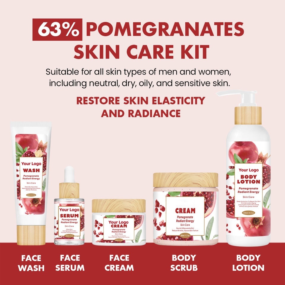 OEM ODM Brand Natural Pomegranate Skin Care Set Whitening and Brightening