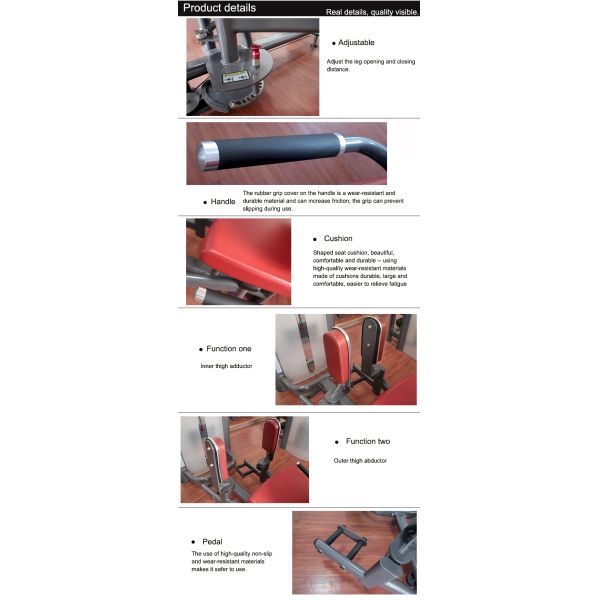 Dual function multi gym fitness equipment hip abduction / adduction machine